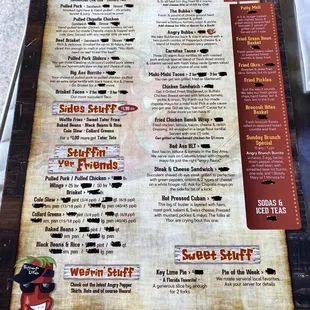 menu