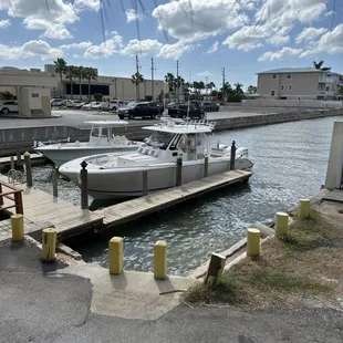  boat docked at a dock