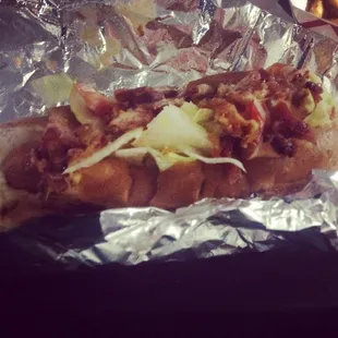BLT Dog with Sriracha Mayo