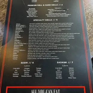 menu