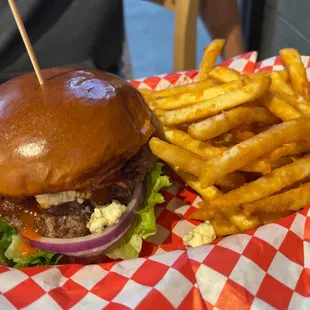 Spicy Burger with Blue Cheese