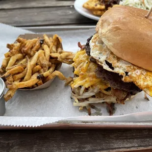 Nebraska Farmer burger and fries