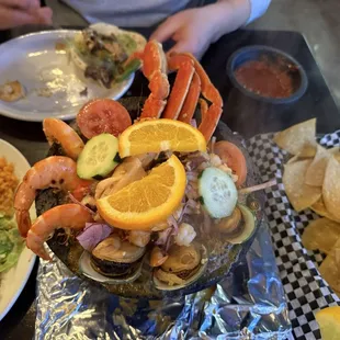 Molcajete De Marisco, Pineapple Fajitas, Spicy Margaritas