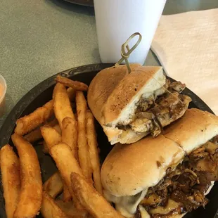 Sweet Onion teriyaki chicken sub &amp; regular fries. The sauce was delicious! the chicken and fries were well seasoned and nice and hot!