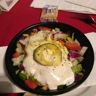 Salad was had lots of fresh veggies, delicious!