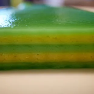 Pandan flavored mung bean "mochi"