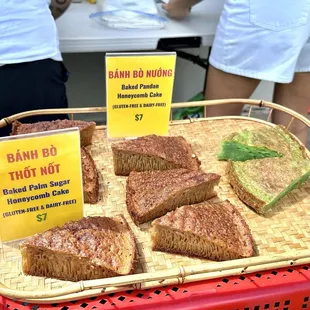 Got one each of the honeycomb cakes - Bánh Bò Thốt Nốt and Bánh Bò Nướng. They sell fast.