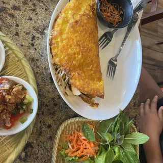153. Banh Xeo Chay - Vegetarian Vietnamese Crispy Golden Crepe