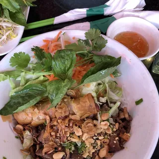 76. Bun Cha Gio Thit Nuong - Grilled Meat & Crispy Spring Rolls Vermicelli