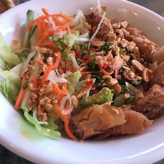 84. Bun Cha Gio Nem Nuong - Crispy Spring Rolls & Grilled Pork Paste Vermicelli