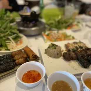 a variety of food on a table