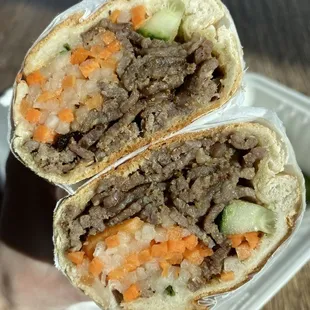 Lemongrass beef banh mi