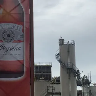 a large advertisement for a beer