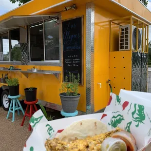 taco truck! chorizo breakfast taco with green sauce! $2.75 CASH &amp; VENMO ONLY