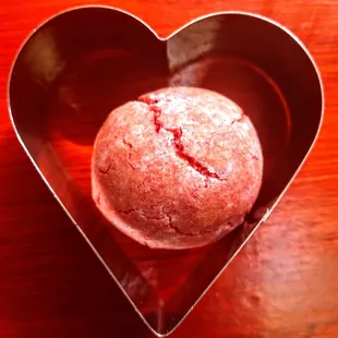 Every day is a Valentine's. Dragon Fruit Marzipan cookie.