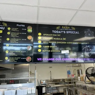 Menu- Curry dishes rotate daily!!