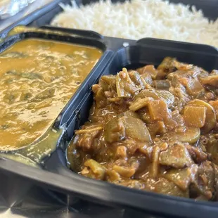 Hot &amp; Sour Okra. Spinach Dal.