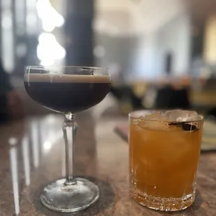 Turon espresso martini and sesame mango