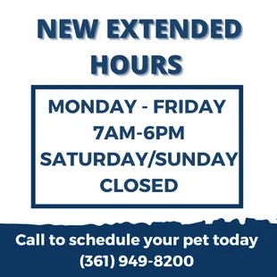 New Hours!