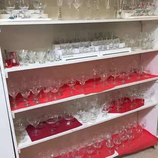 Well organized glassware.