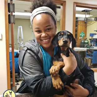 Tyson was such a good boy for nurse Brie!