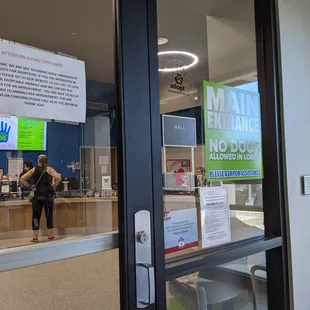 Flyers on entrance door