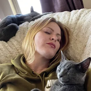 Sleepy babies in our lovesac