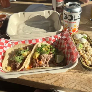 Tacos and strawberry rhubarb crumble