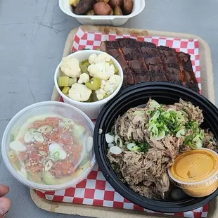 Ribs and vegetables