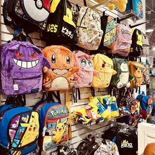 Wall of adorable backpacks!
