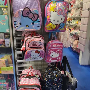 OMG! My favorite character, Hello Kitty, backpacks.