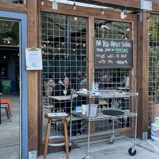 Outdoor patio seating