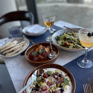 Whipped ricotta, yellowfin tuna, and fattoush salad