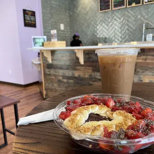 Eagle Eye açaí bowl and regular coffee