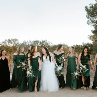 Bride and bridesmaids