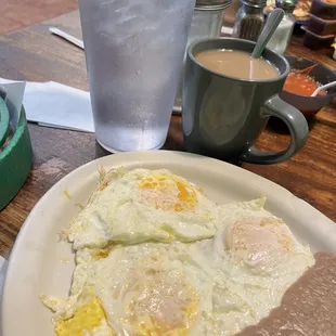 a plate of breakfast food