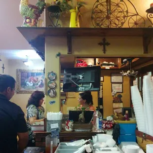 Stand in line to pay old school style.