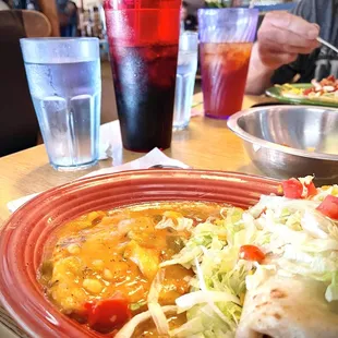 a plate of mexican food