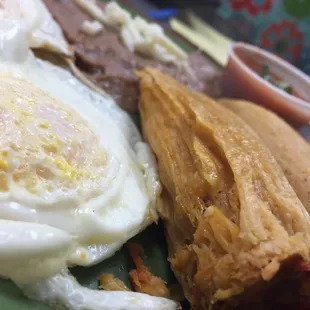 Breakfast tamale plate