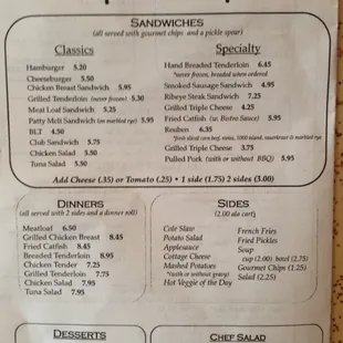 menu