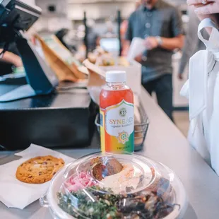 a plate of food on a counter