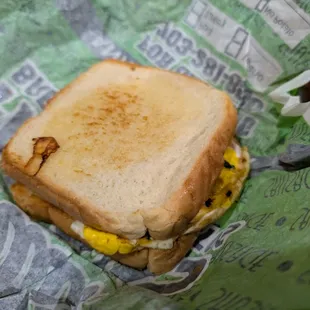 sausage egg and cheese breakfast sandwich