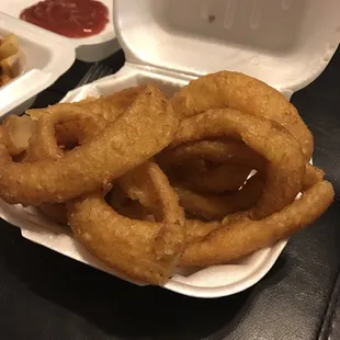 Onion rings minus a few i ate already lol
