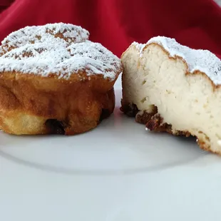 Kaiserschmarrn (Emperor's Pancake) baked in a muffin pan with orange-soaked raisins. Nice breakfast snack or low sugar dessert.