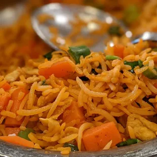 a bowl of rice and vegetables