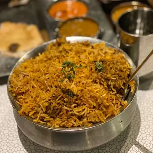 Chicken 65 Seeraga Samba Biriyani maybe?