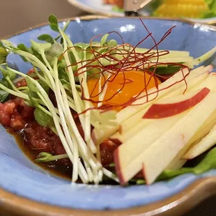 Marinated Raw Beef with Egg Yolk