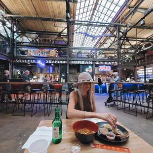 awesome pork dumplings and the order of kimchi comes w so much that bowl was half full !!