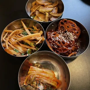 Banchan Set of Three $10 ~ 30-Day Kimchi, Soy-brined Chayote, Shredded Bellflower Root