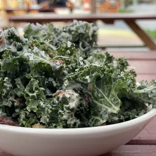 a bowl of kale salad